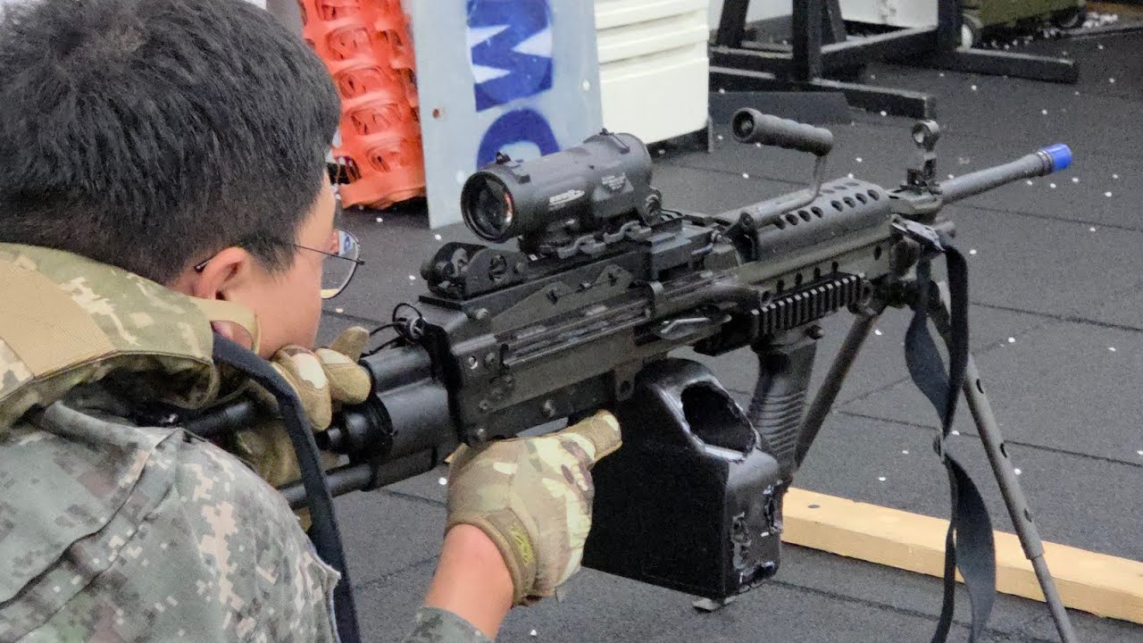 [4K] VFC M249 GBB LMG Full Auto #airsoft 