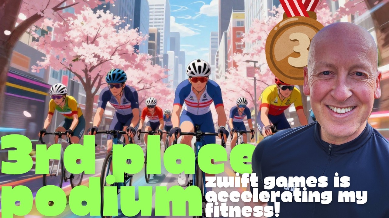 PODIUM 3RD! Zwift Games ACCELERATES FITNESS! Amazed competing in  normal zwift race Downtown Dolphin
