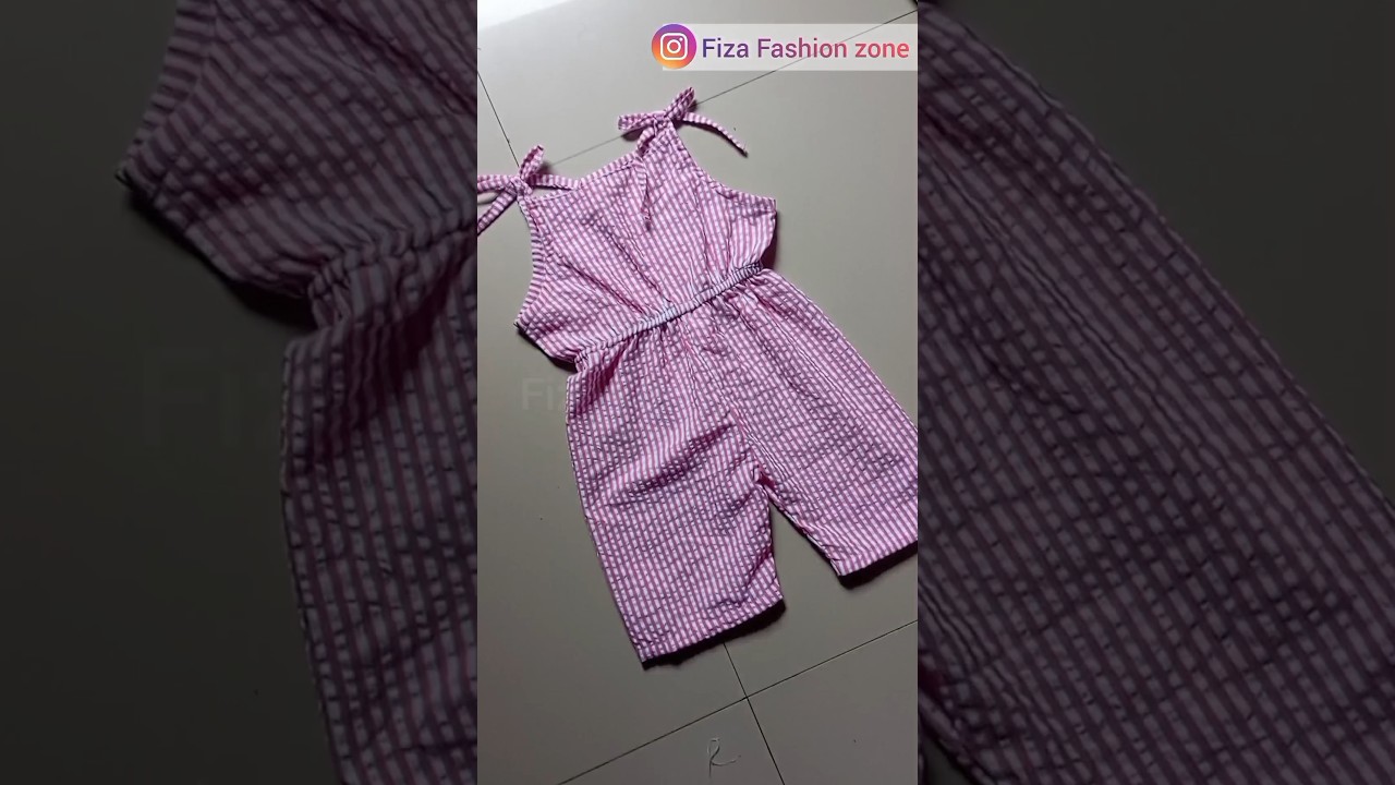 Baby jumpsuit Cutting And Stitching #fizafashionzone #jumpsuit #jumpsuitdesign #babydress #tutorial