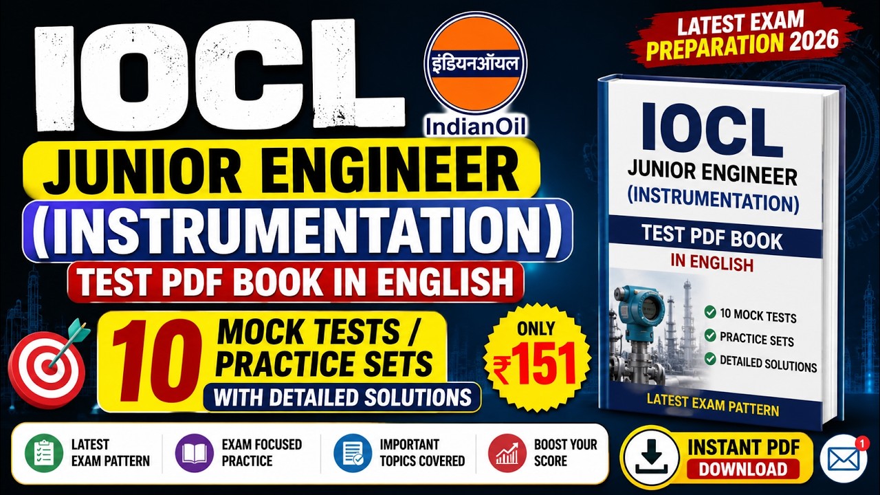 IOCL Junior Engineer Instrumentation Test Series PDF | 10 Mock Tests with Solutions