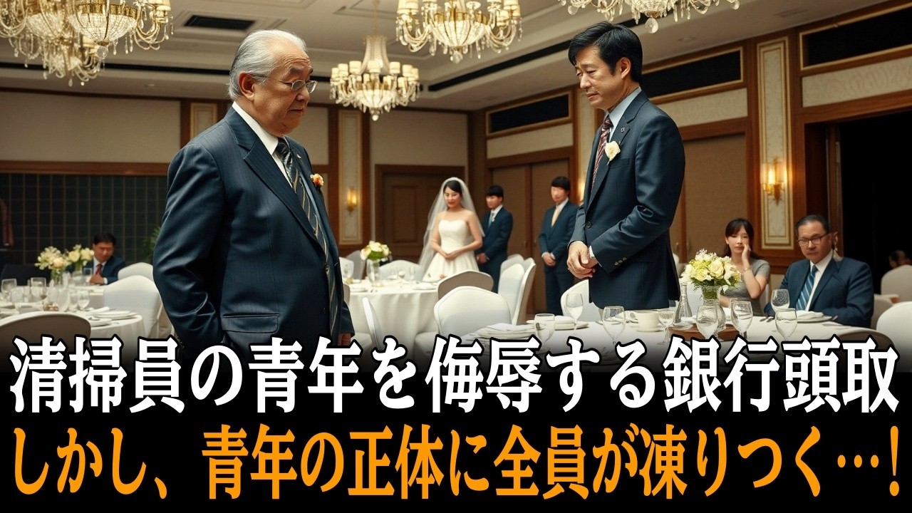 清掃員の青年を侮辱する銀行頭取…しかし、明かされた青年の正体に全員が凍りつく！