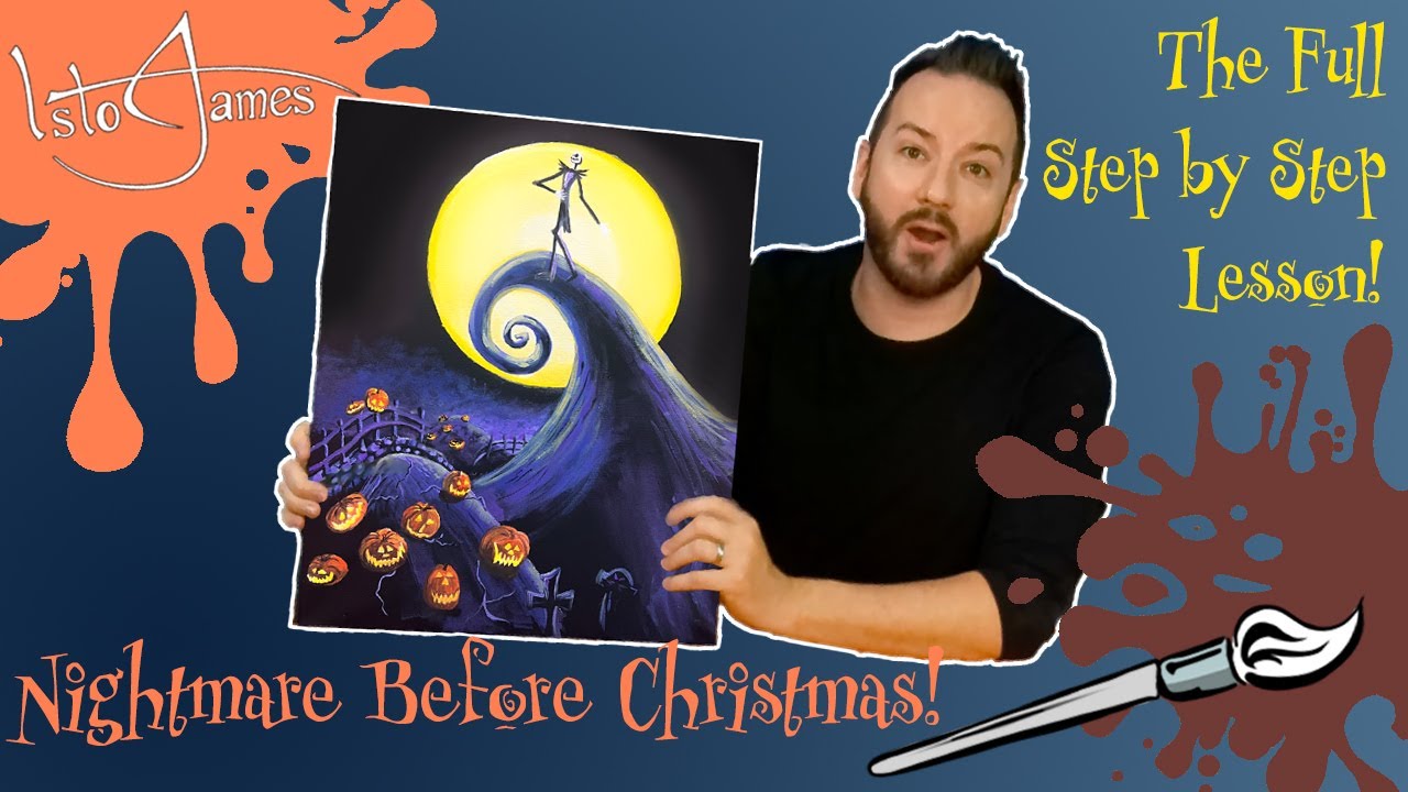 The Nightmare Before Christmas Movie Poster | Acrylic Painting Tutorial