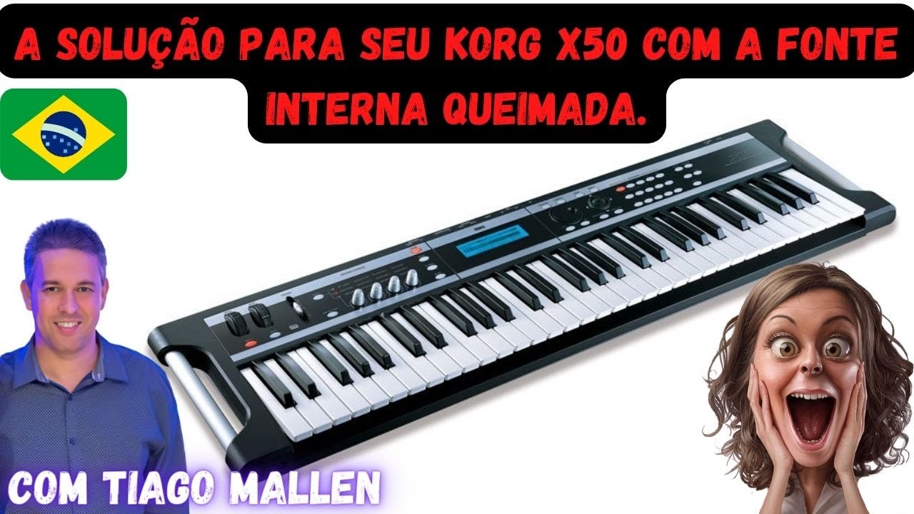 A SOLUÇÃO PARA SEU KORG X-50 COM A PLACA DA FONTE INTERNA DANIFICADA OU QUEIMADA .LEIA A DESCRIÇÃO!