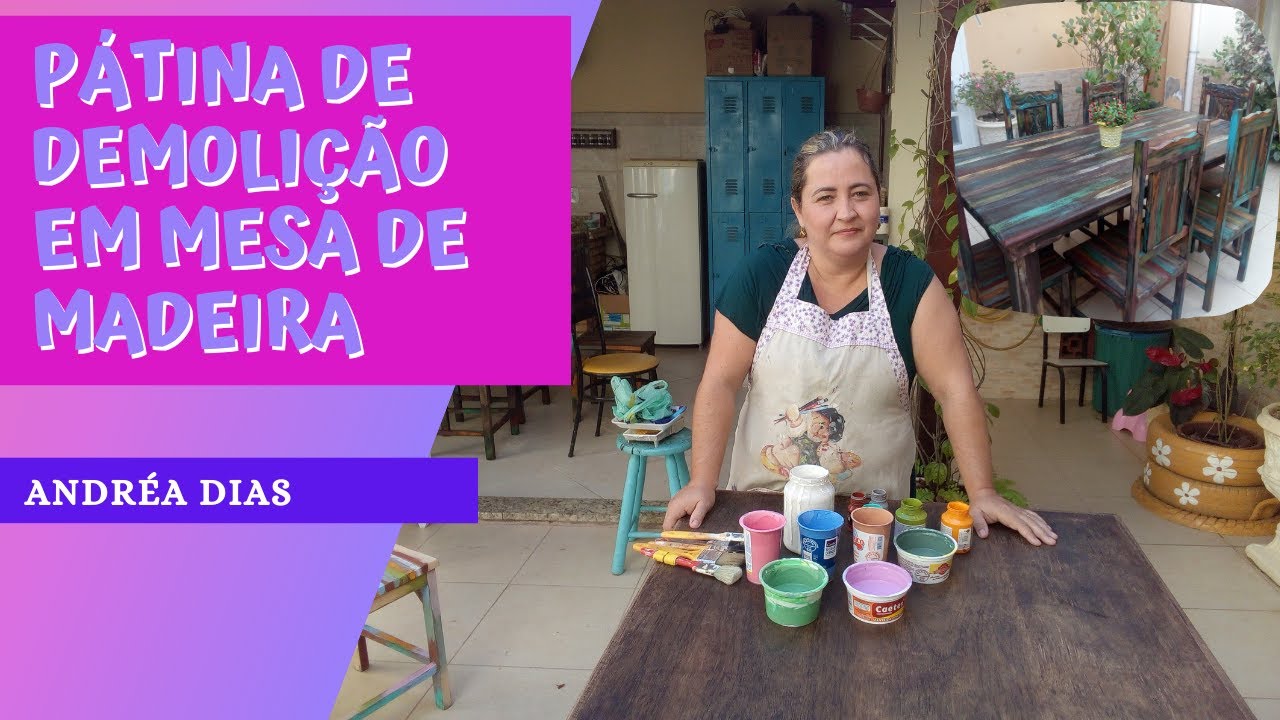 PÁTINA DE DEMOLIÇÃO EM MESA DE MADEIRA