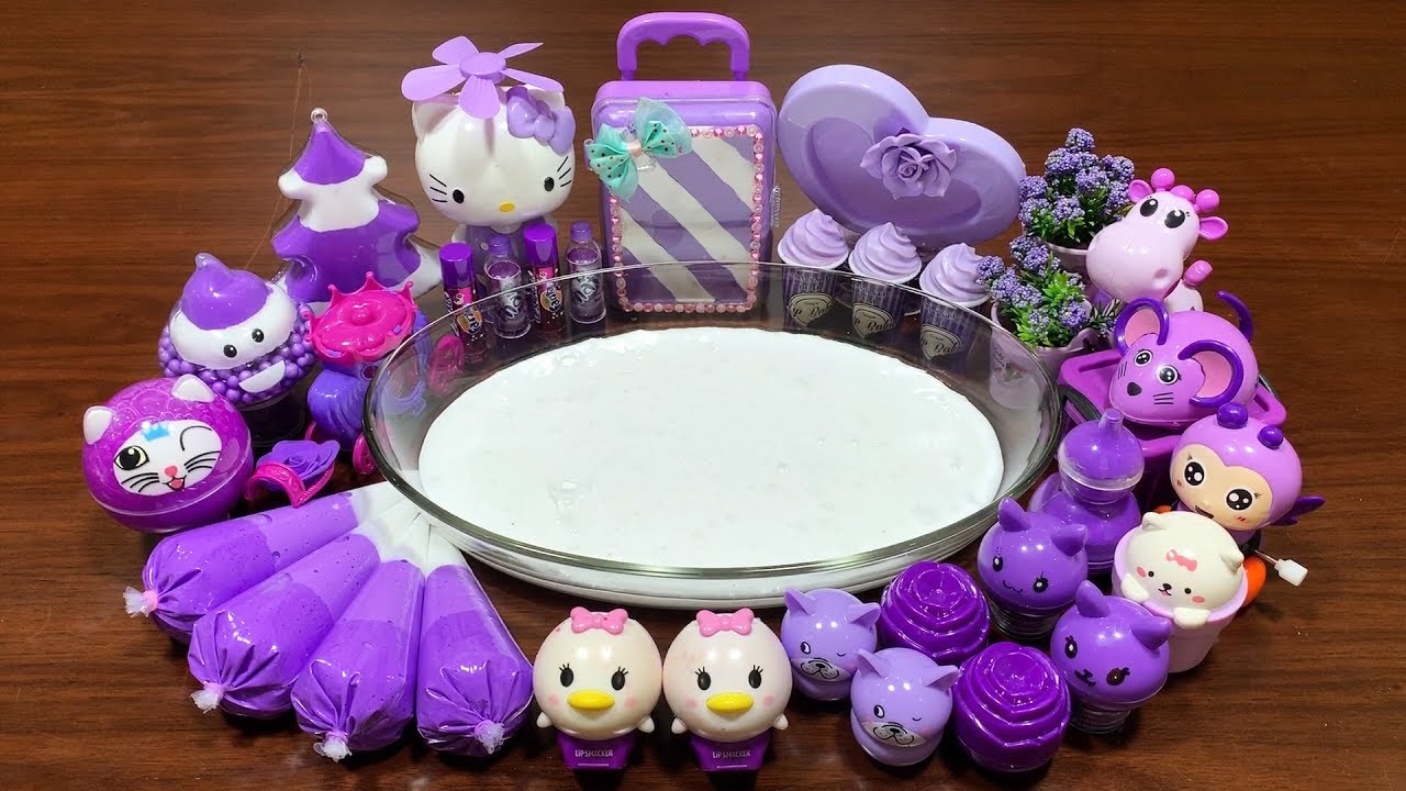 Purple Slime !! Mixing Random Things Into Slime !! Satisfying Slime Smoothie #708
