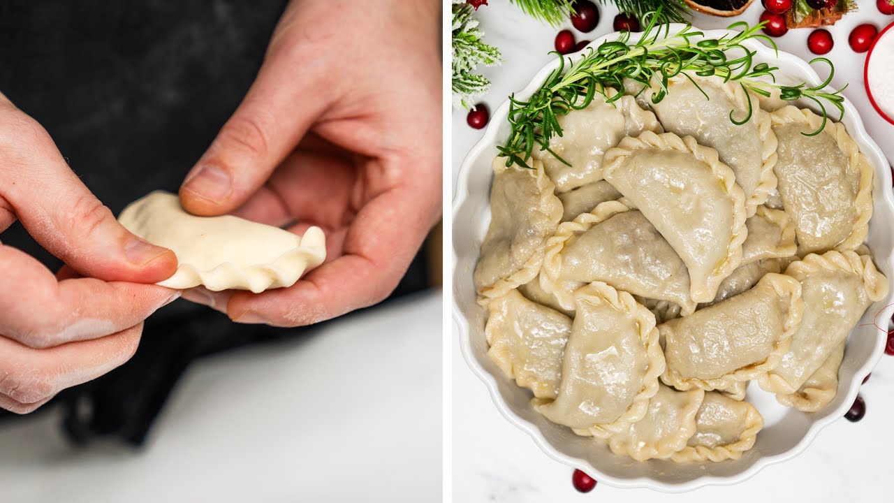 Wigilijne pierogi z kapustą i grzybami. Na jednej porcji na pewno się nie skończy