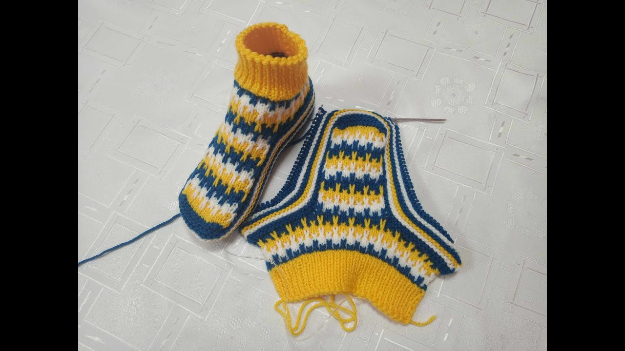 Плетени Терлици #117 (Knitted Slippers) (Тапочки спицами) (Patik) (Pantufas passo a passo)