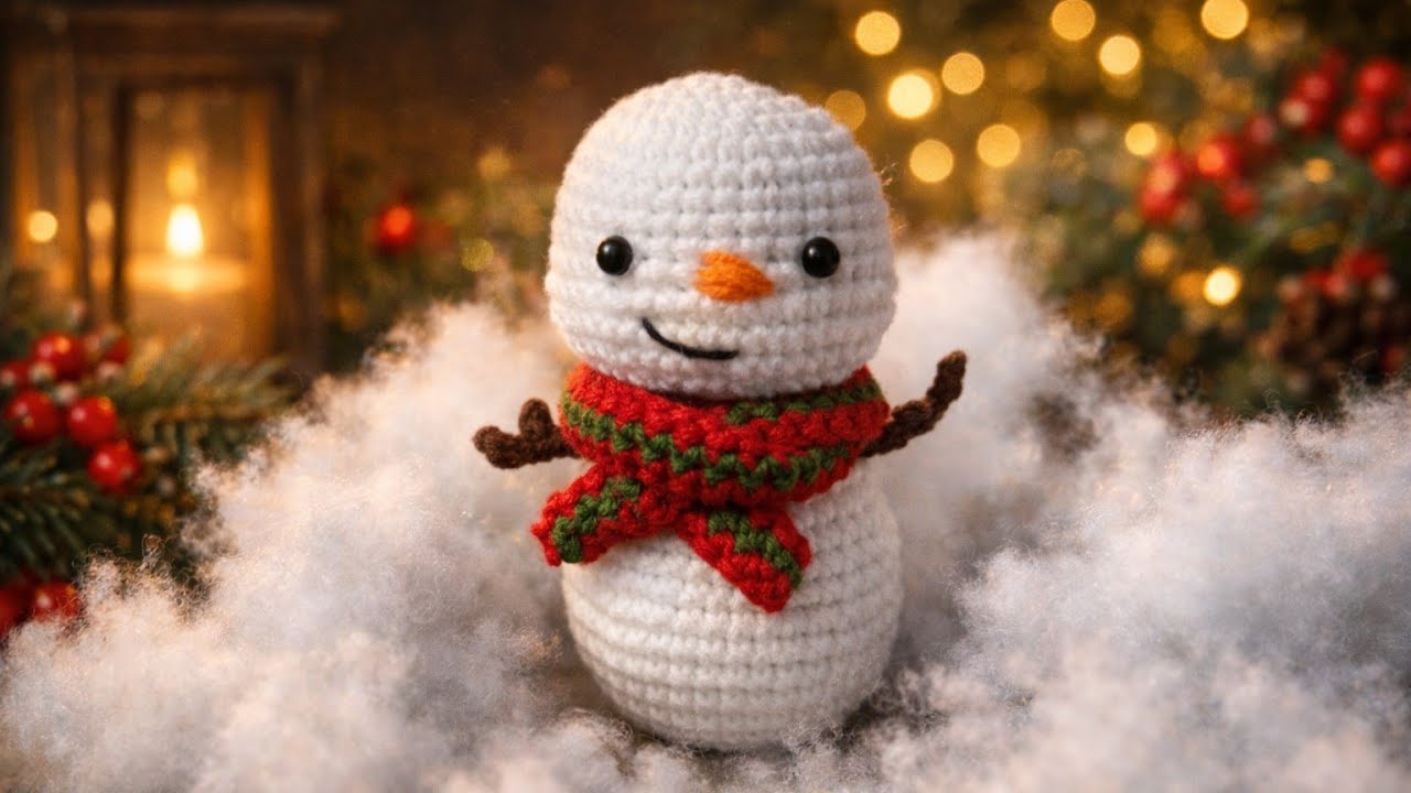 Adorable Crochet Snowman Tutorial ⛄✨ Beginner-Friendly Christmas DIY! #Christmas #crochet