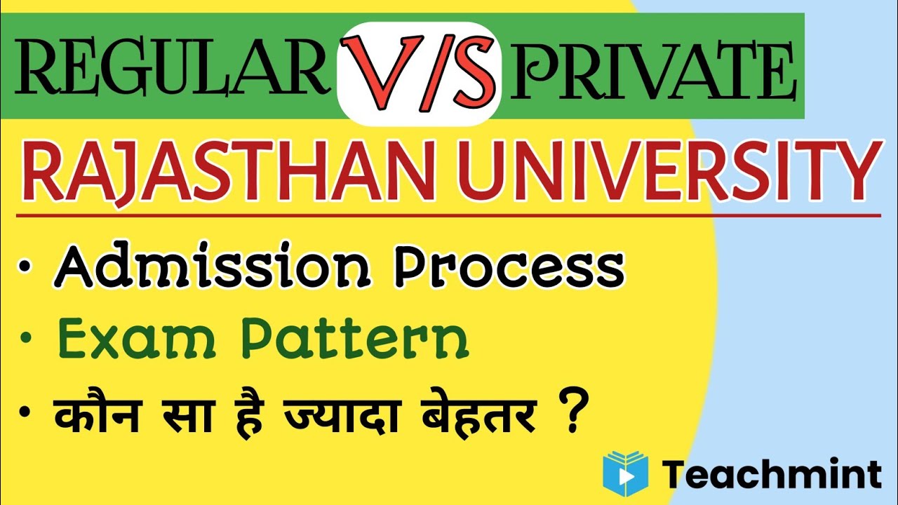 Rajasthan University - Regular vs private Admission 2021 | रेगुलर या प्राइवेट क्या है ? | Teachmint