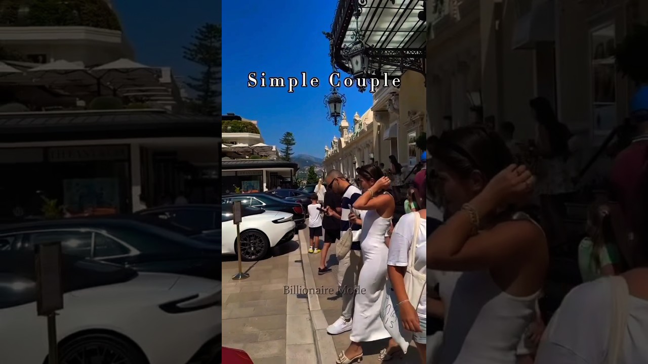 Rich Couple Leaving Hotel de Paris with Ferrari ##shorts #monaco #luxury #billionaire #ferrari