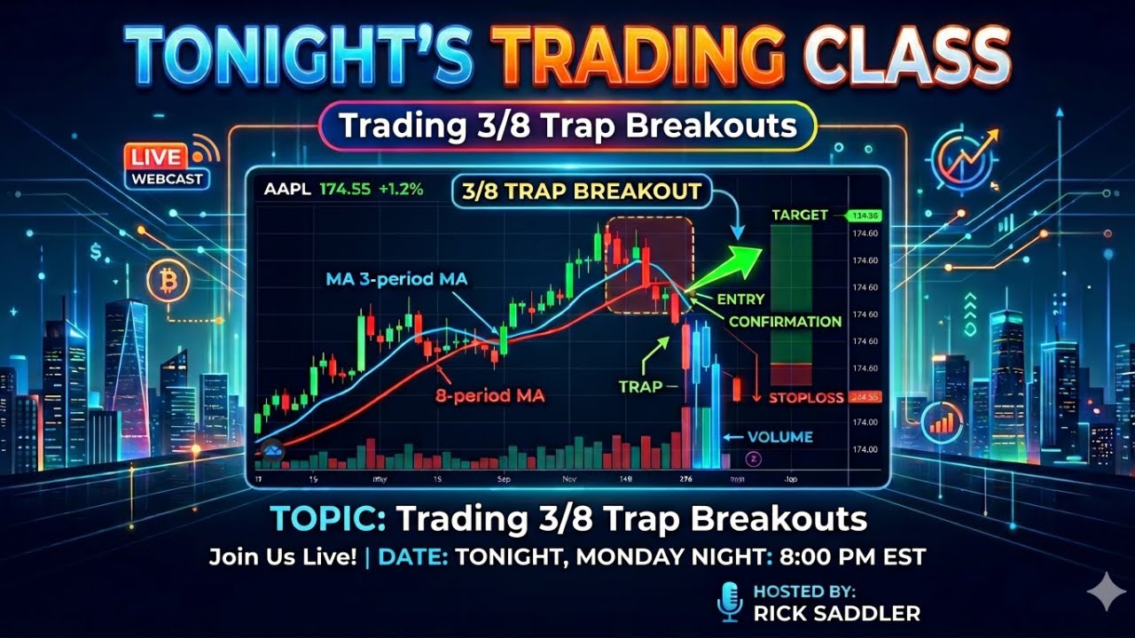 🟢[Monday Night Live] Trading 3/8 Trap Breakouts