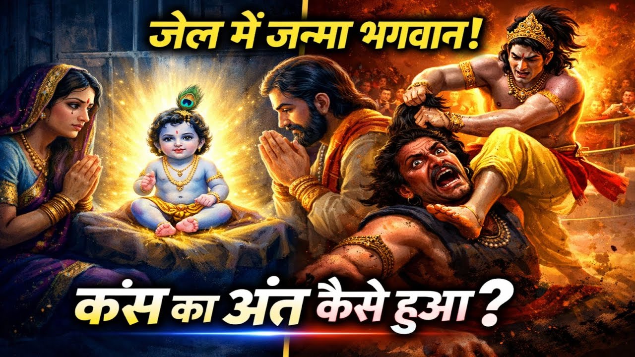 जेल में जन्मे भगवान श्री कृष्ण 🙏 | कंस का अंत कैसे हुआ? |  Krishna Janam & Kans Vadh Katha 