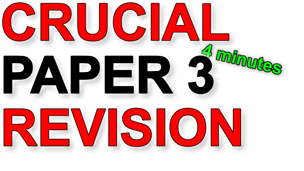 CRUCIAL Paper 3 Revision for A level Physics
