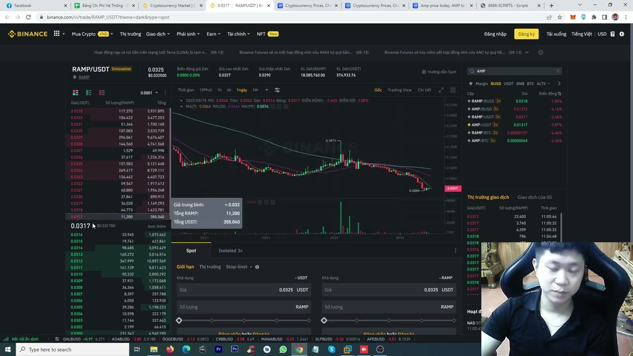 Trade coin : AMP Rank 86 Coin market cap 2022