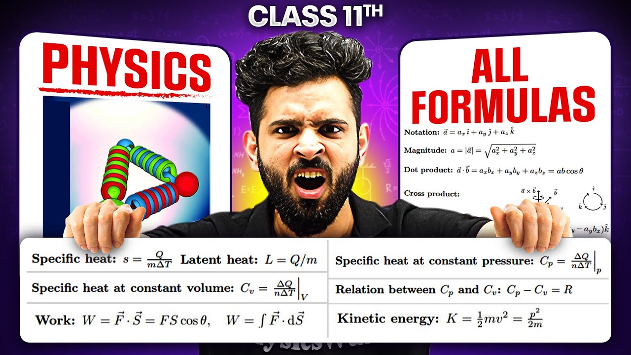 Complete Class 11th PHYSICS Formulas ⚡All Chapters&nbsp;Covered&nbsp;🔥
