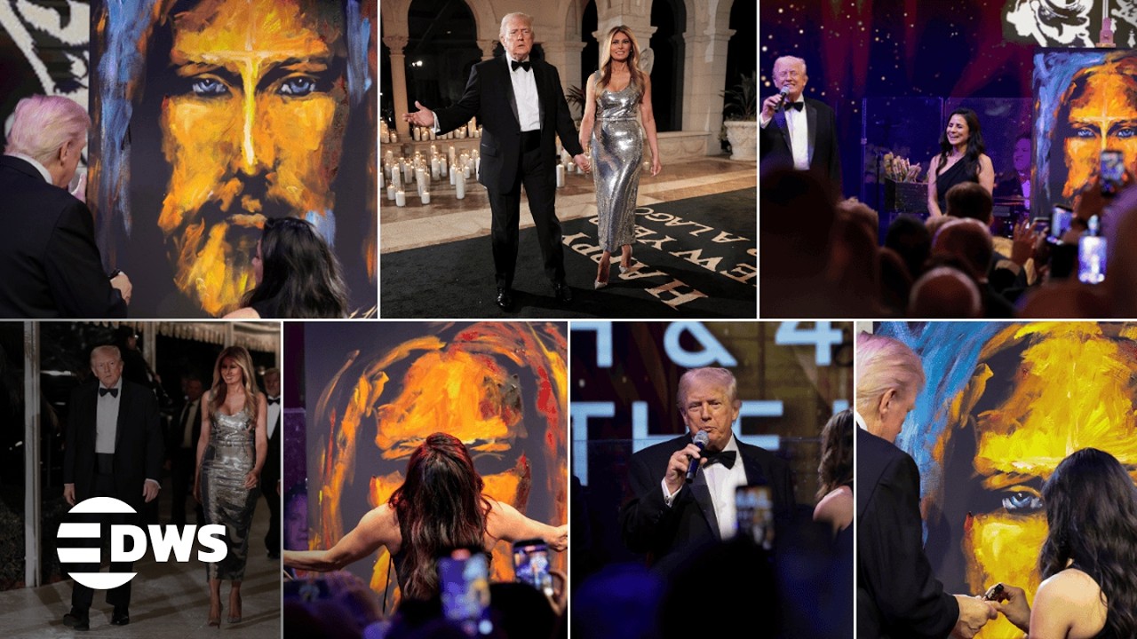 FULL UNSEEN EVENT: Trump Hosts Mar-a-Lago New Year&rsquo;s Eve Party, Auctions $2.75M Jesus Painting |AQ1Z
