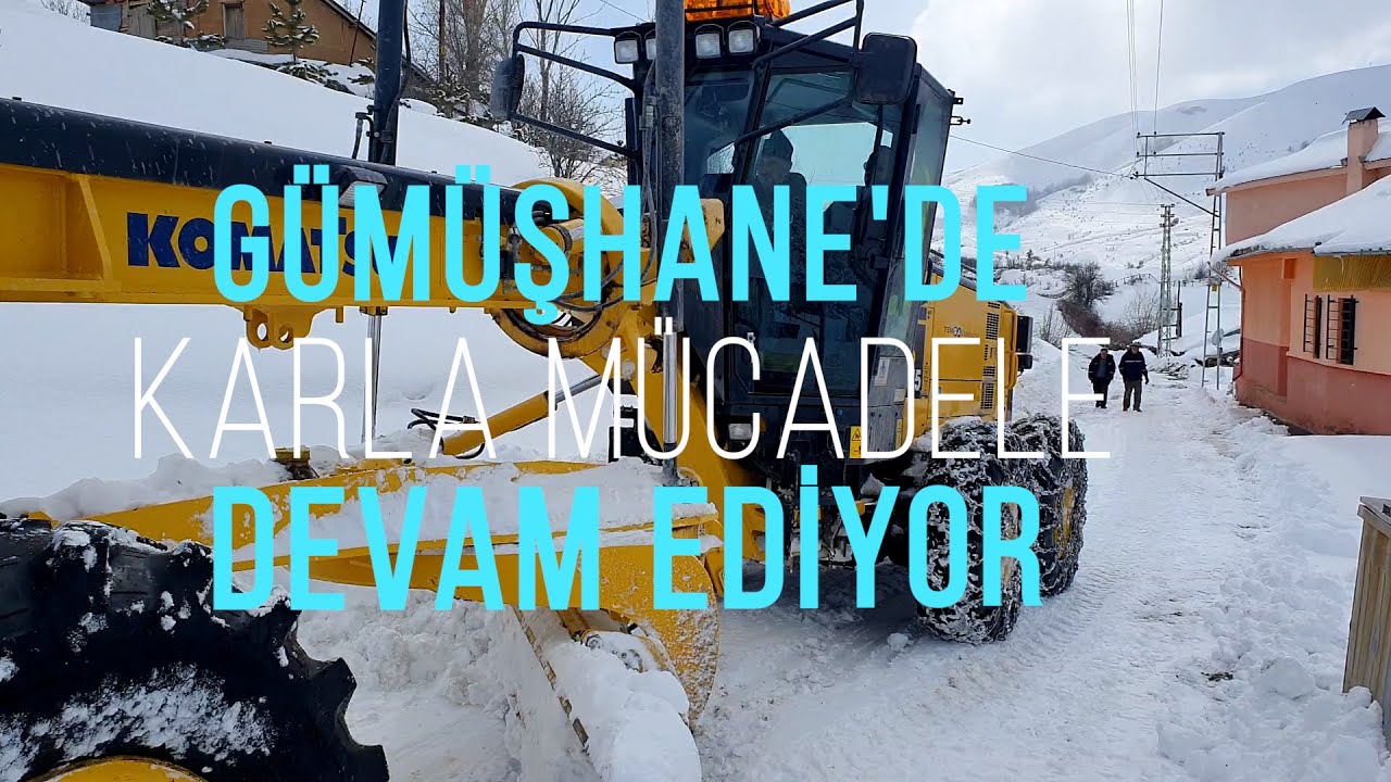 G&uuml;m&uuml;şhane&rsquo;de kapalı k&ouml;y yollarında hummalı &ccedil;alışma