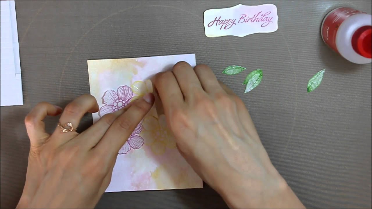 Tarjeta de cumpleaños con técnica de acuarela / Watercolor Birthday card