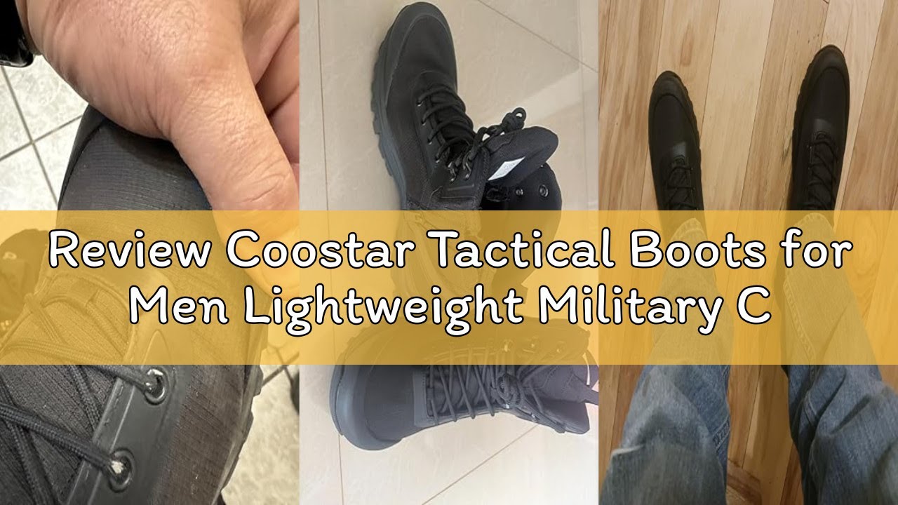 Review Coostar Tactical Boots for Men Lightweight Military Combat Boot Side Zipper Motorcycle Hiking