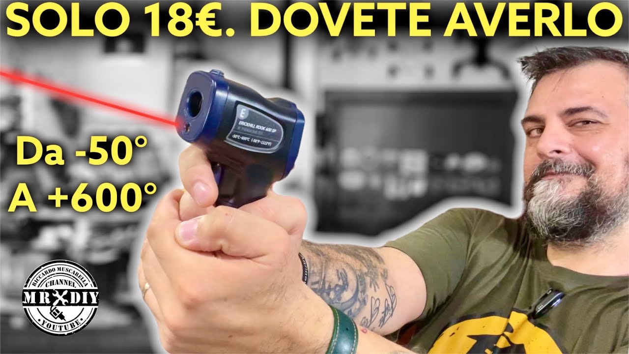 Termometro ad infrarossi da -50 a 600 gradi. ERICKHILL rook 600 SP. Per muffa e umidità. Fai da te