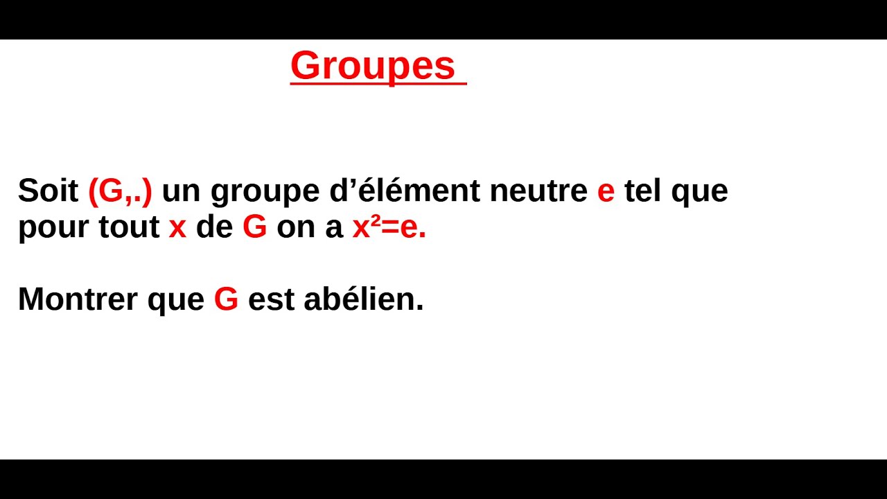 Exercice corrigé sur les groupes