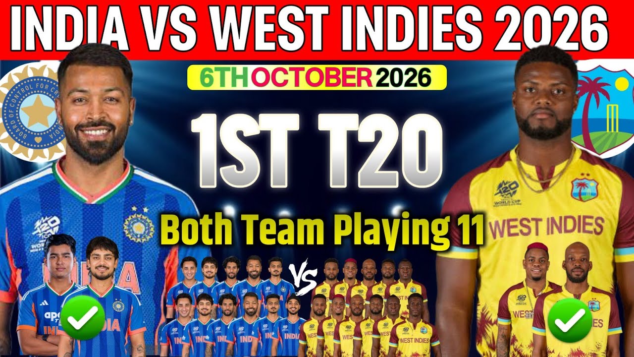 West Indies Tour Of India T20 Series 2026|India vs West Indies 1st T20 Match Probable  Playing 11 