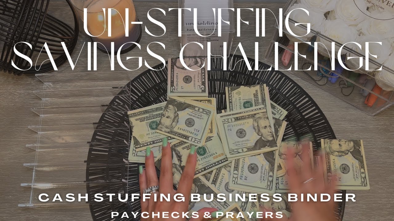 UN-STUFFING COMPLETED SAVINGS CHALLENGE | CASH STUFFING BUSINESS BINDER | SMALL BUSINESS UPDATE
