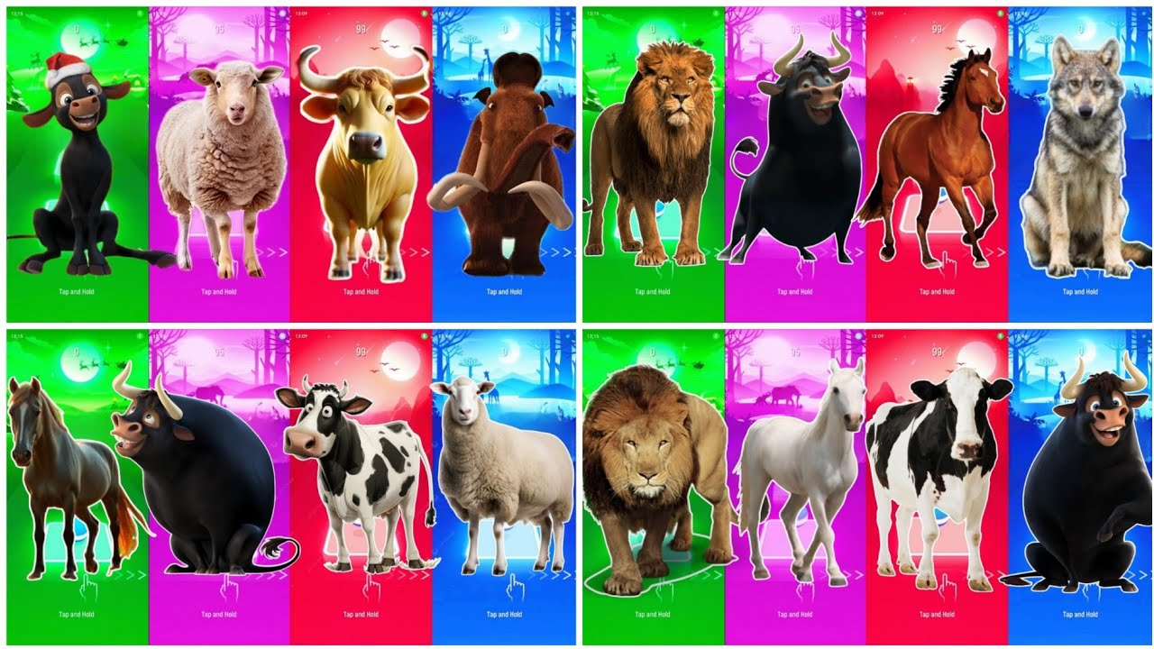 Funny Ferdinand 🆚 FunnySheep 🆚 Funny Bull🆚 Funny Wolf 🆚 Tiles Hop EDM Rush