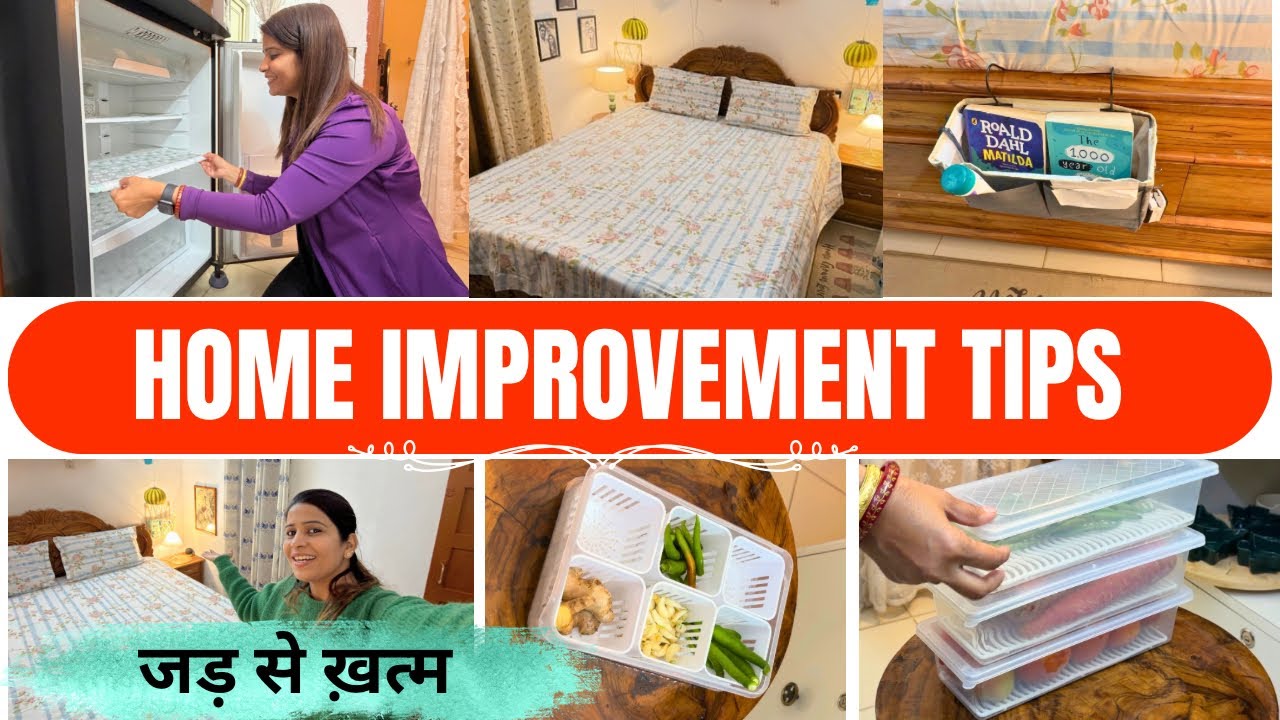 NEW HOME IMPROVEMENT TIPS / Home Organization & FRIDGE DEEP CLEANING /AMAZING SPACE SAVING IDEAS