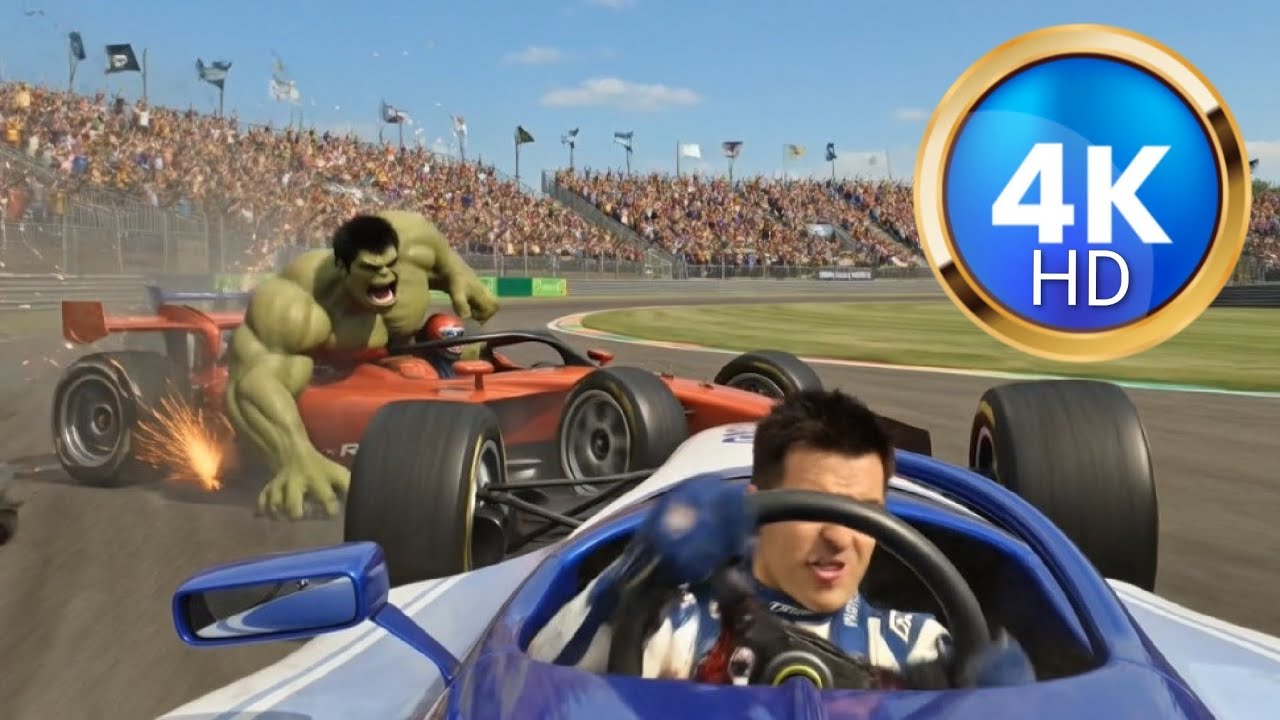 SUPERHERO HULK RACING at 400 KM/H 😱🔥#cinematic #hulk #support #formula #emotional #marvel #marvel 