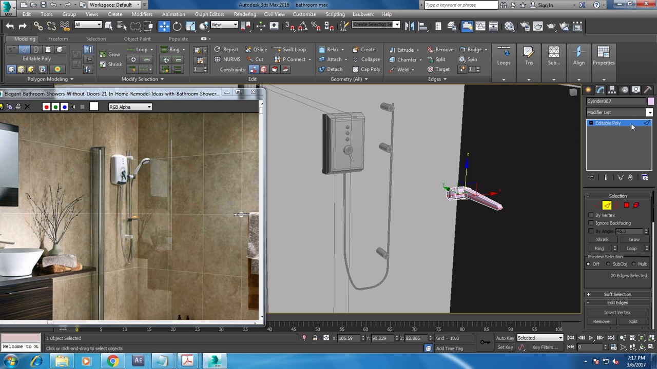 Tutorial on Modeling a Bathroom in 3dsmax.