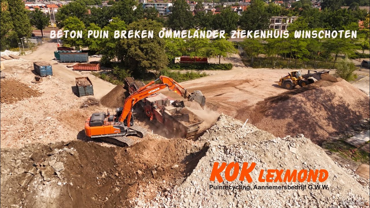 KOK LEXMOND betonpuin breken naar puingranulaat ommelander ziekenhuis Winschoten #oostgroningen