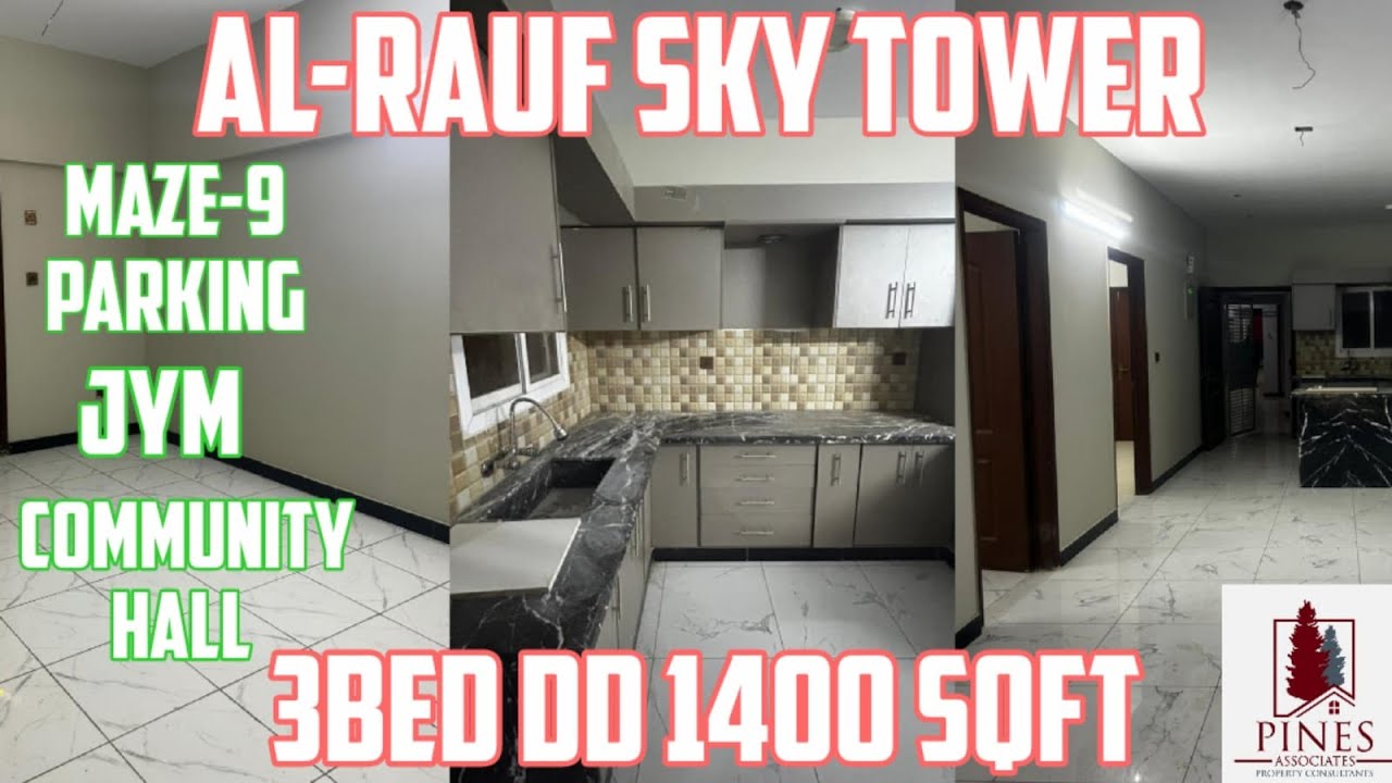 1400 SQYARDS | 3BED DD NEW CONSTRUCTION | AL-RAUF SKY TOWER #viral #realestate #property #new #flat