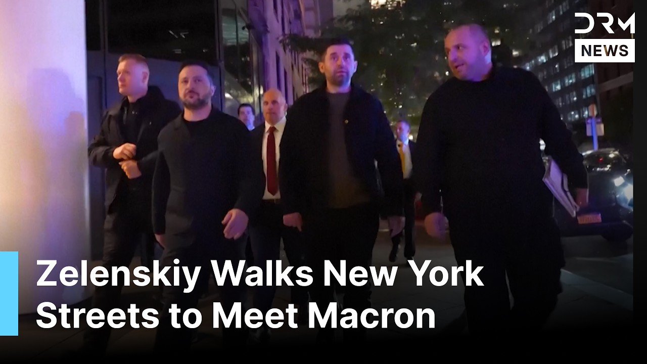 VIDEO: Zelenskiy Walks New York Streets to Meet Macron Ahead of Trump Talks at UNGA | AC1B