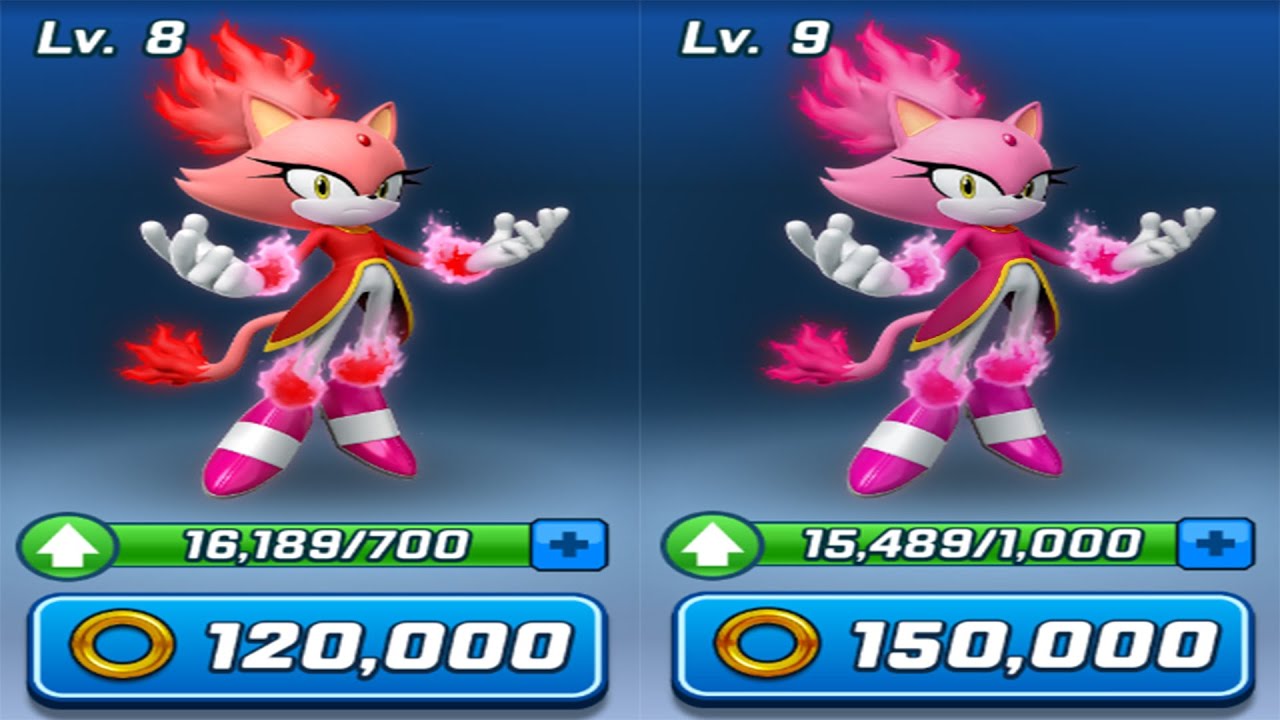 Sonic Forces Speed battle - Burning Blaze Upgraded Use 120k Gold Rings (android, ios) Gameplay