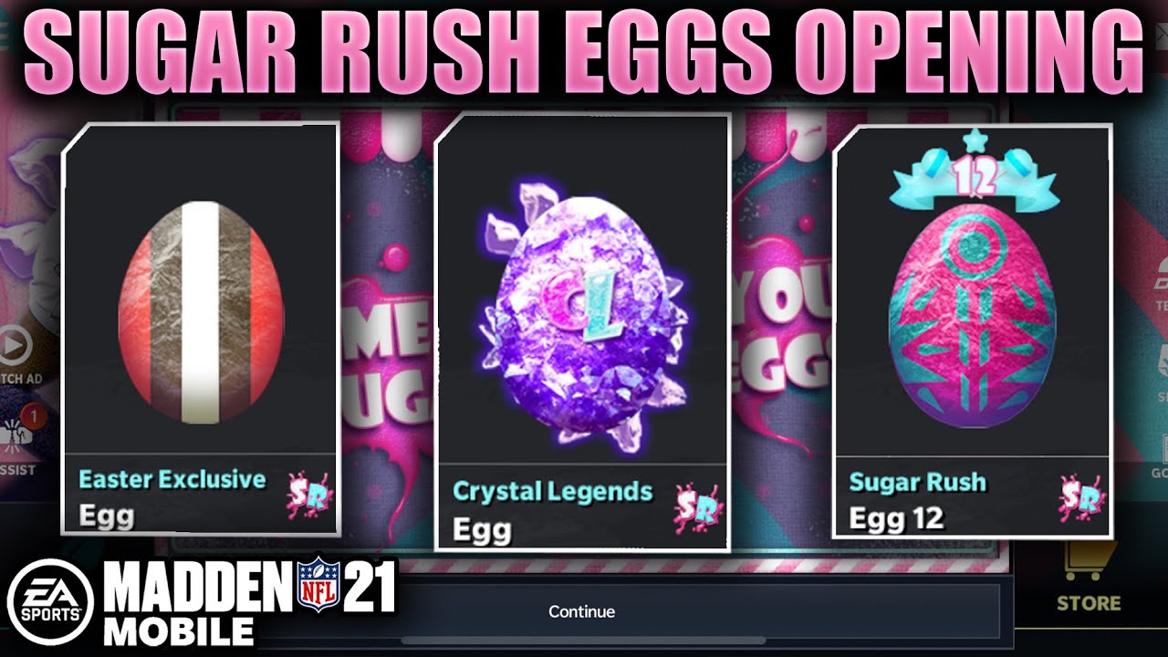 HUGE 25+ SUGAR RUSH EGGS OPENING! - Madden Mobile 21