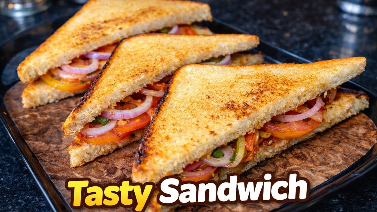 Homemade tasty breakfast sandwiches| crispy and tasty veg sandwich 