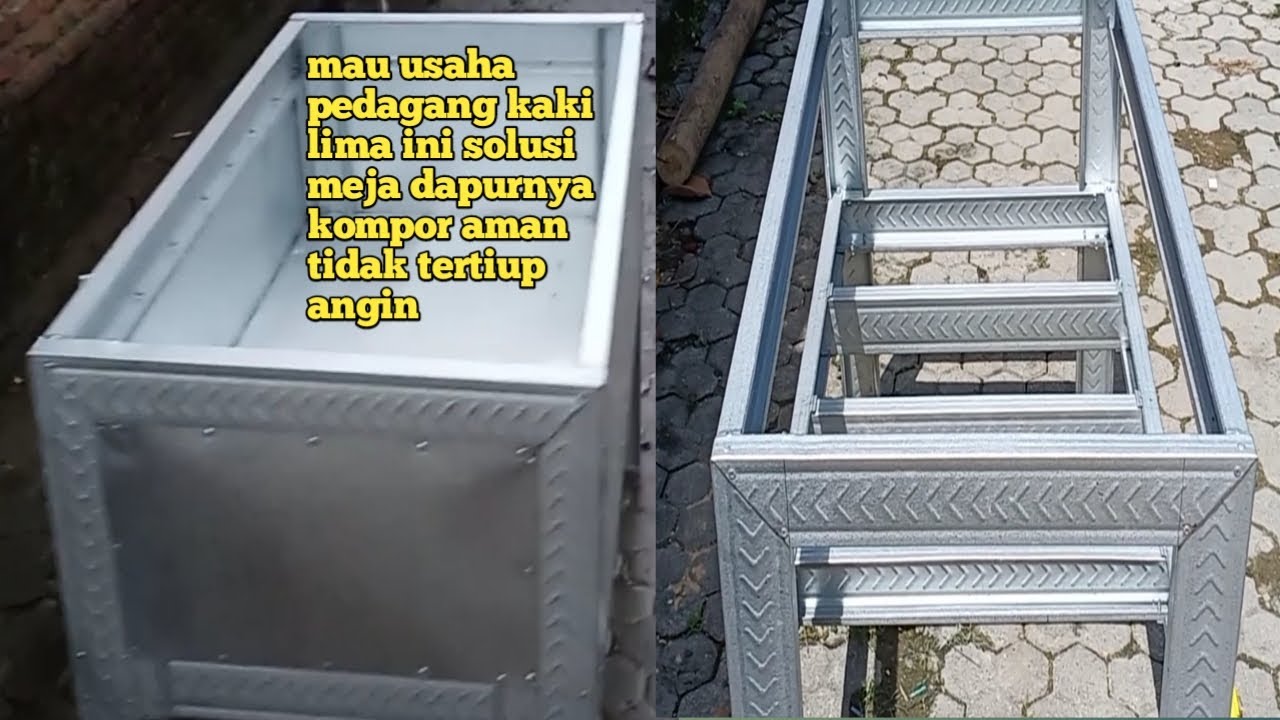 cara membuat meja kompor untuk jualan kuliner dipinggir jalan dari baja ringan