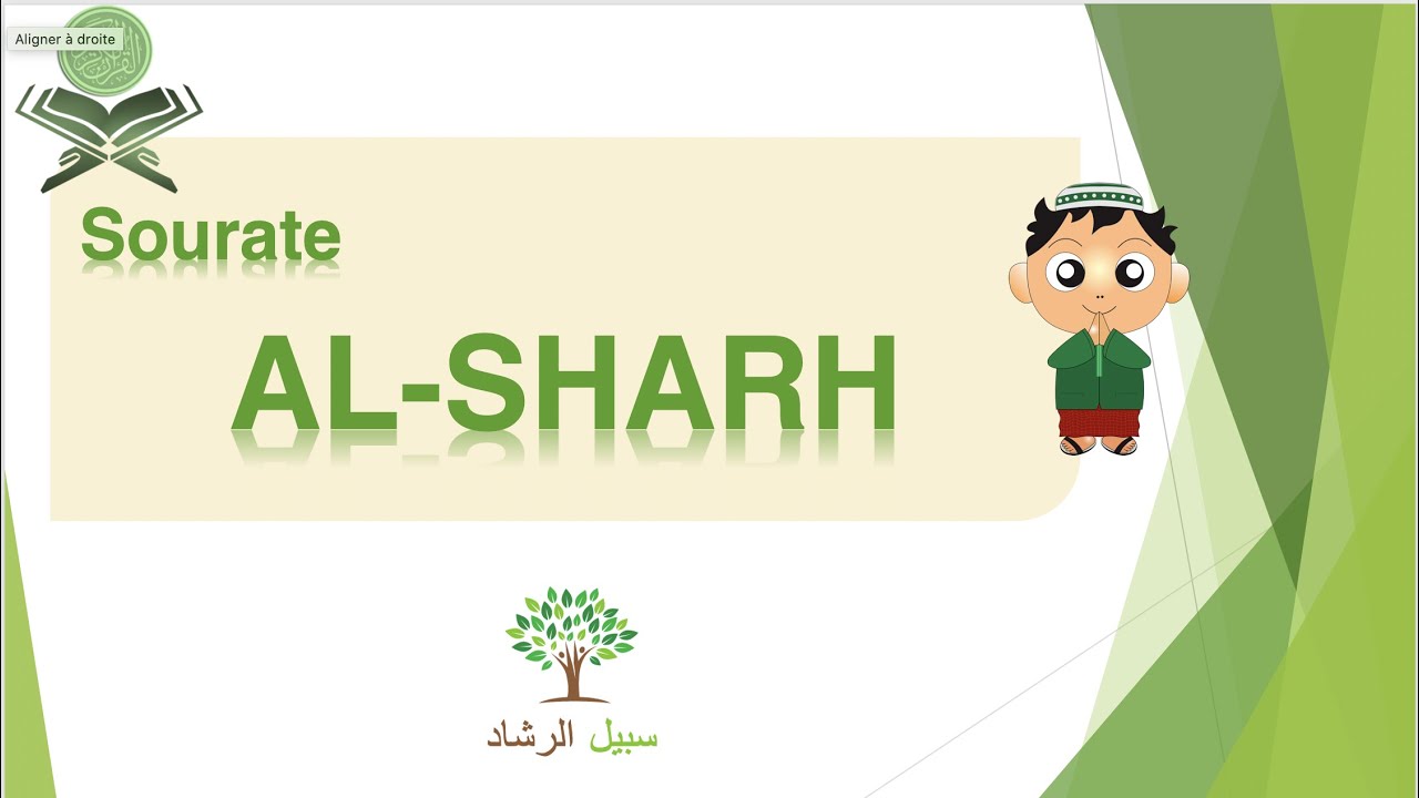 Explication simplifiée du coran : Sourate AS-SHARH (L'ouverture)