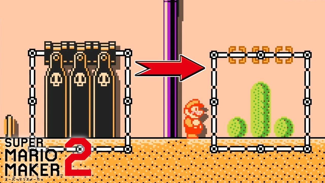 砲台の後ろにヤバイ物が隠されてた!! 【マリオメーカー2】