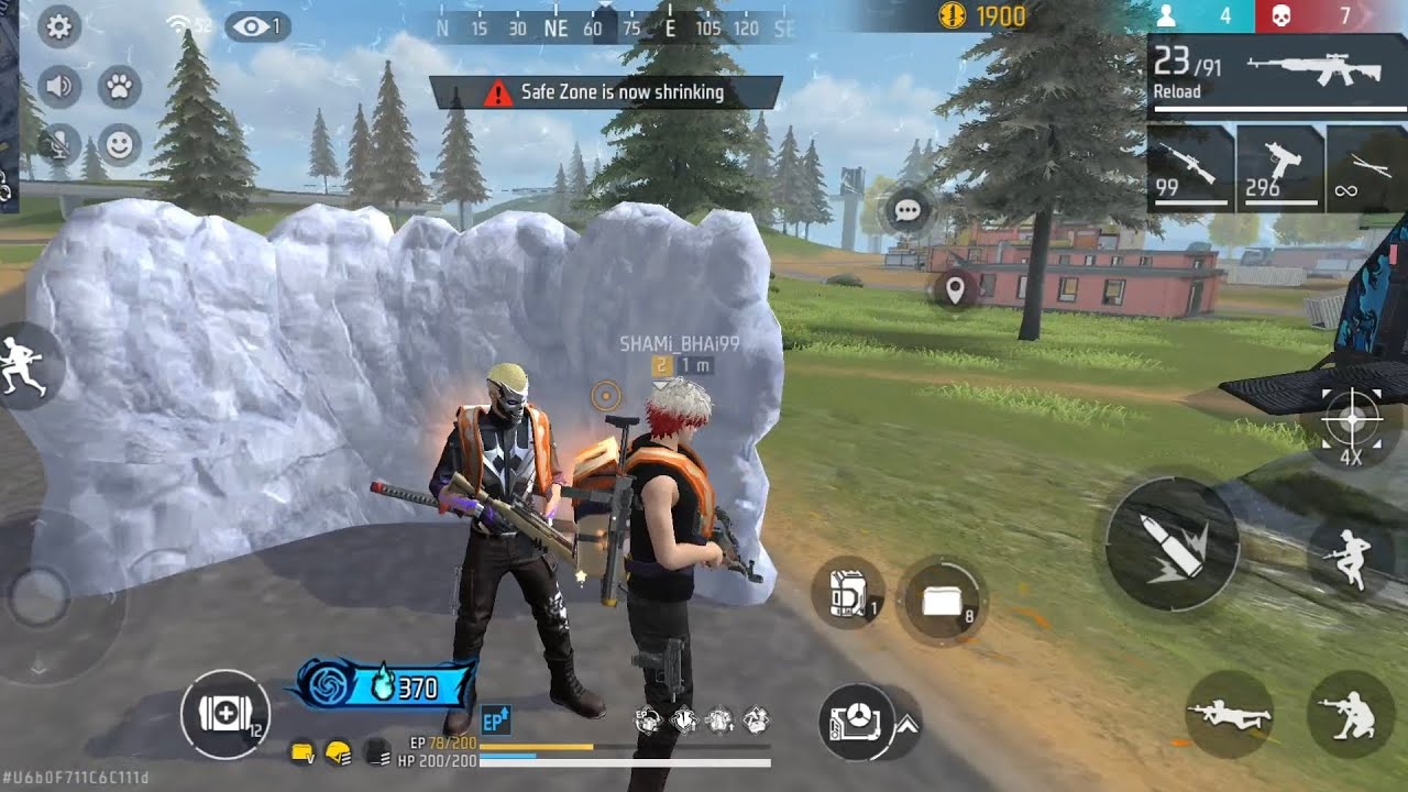 Free Fire 🤯 Behind the Gloo Wall – Intense Duo Survival in Free Fire