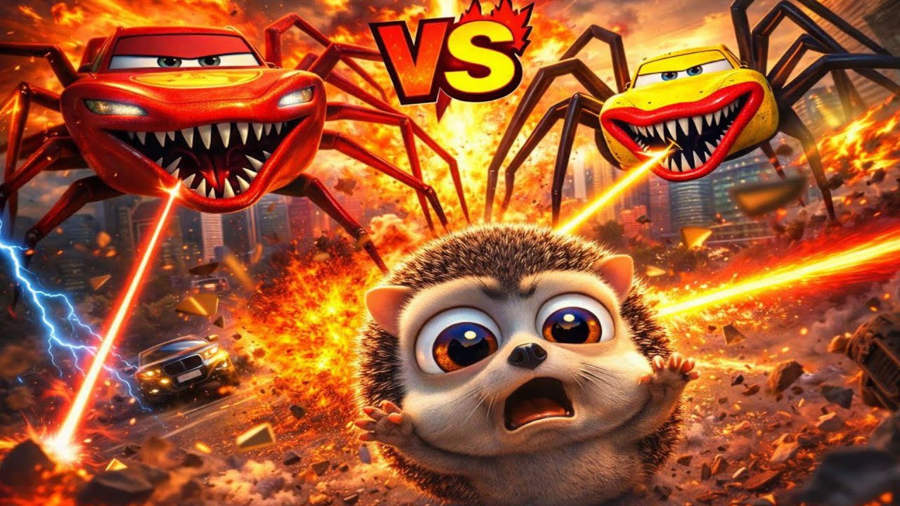 1️⃣ Monster Cars VS Lightning McQueen! 😱 Epic Battle