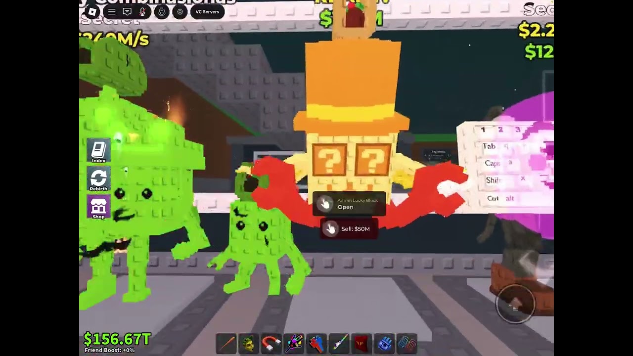 Opening lucky blocks in steal a brainrot (I got 240M los spooky combination)