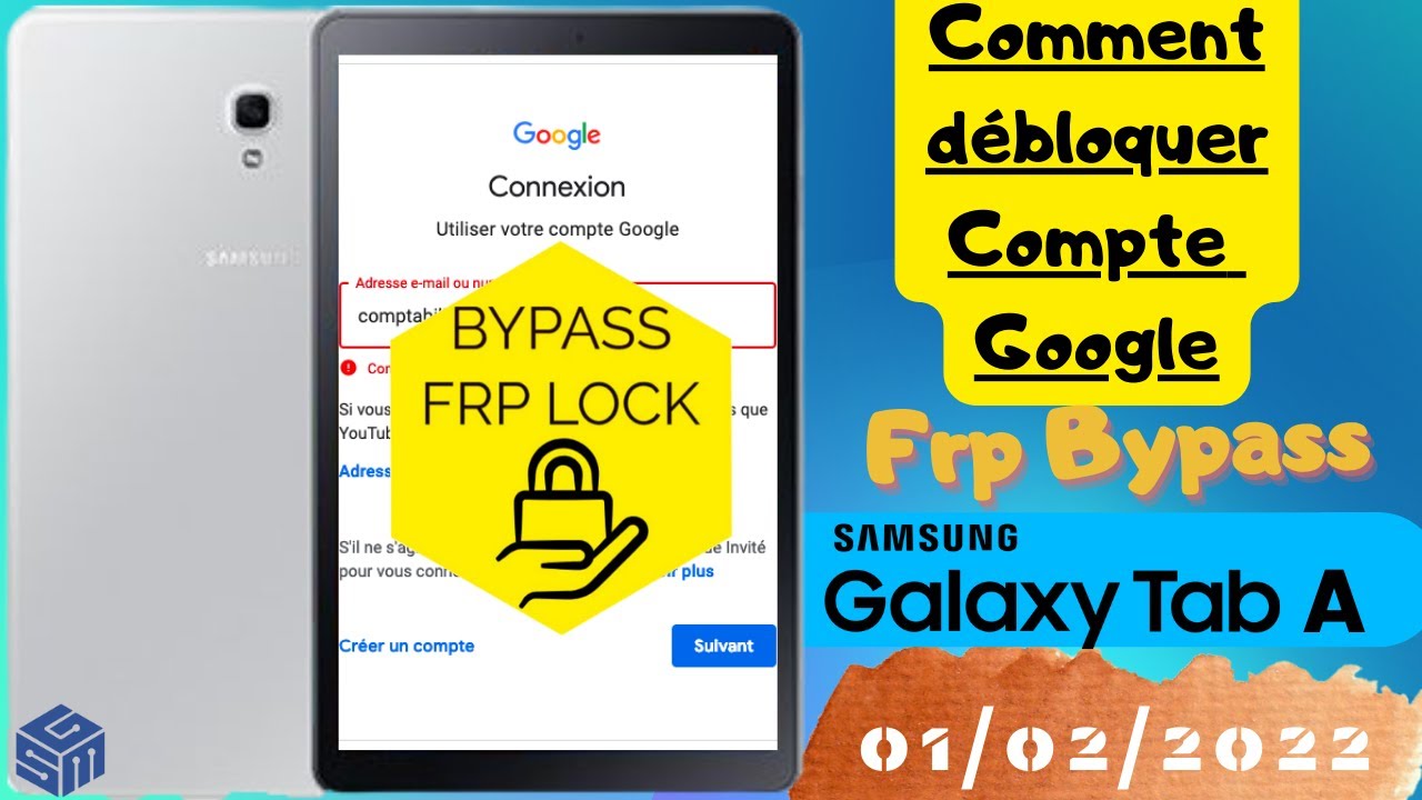 Samsung Déblocage Compt Google TAB A T590  FRP Bypass / Android 9, 10  (Sans Youtube ) 2022