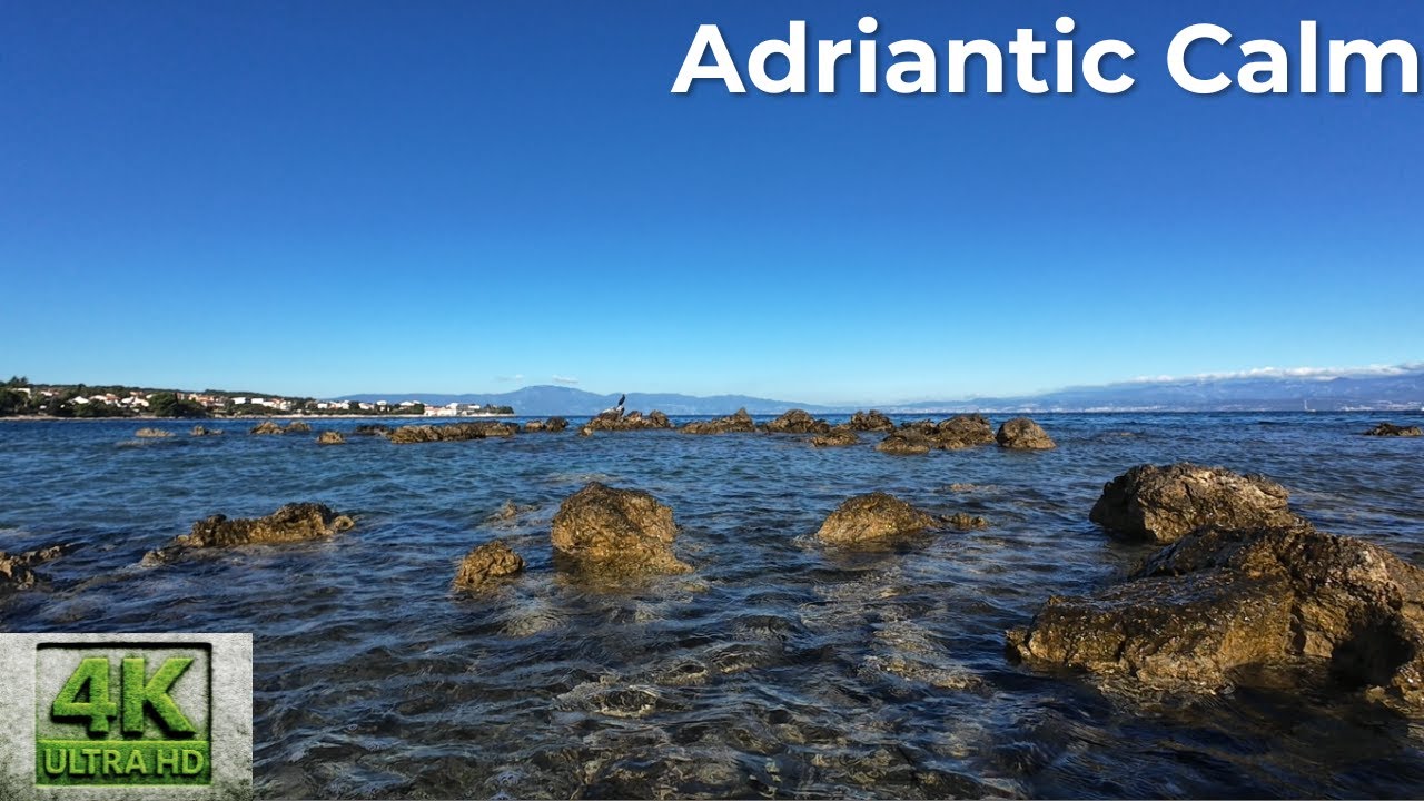Adriatic Sea Serenity – Calm Blue Water & Distant Mountains | 4K Nature Loop for Focus