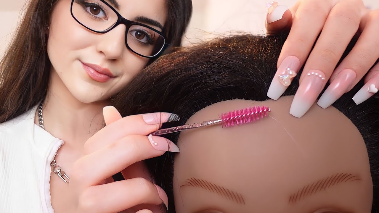 The Most Relaxing Hairline Treatment ASMR scalp massage, scratching, brushing