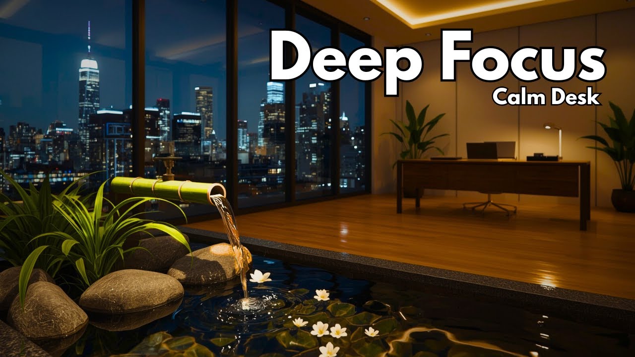 Relaxing Piano Music | Zen Office & Bamboo Water Sounds