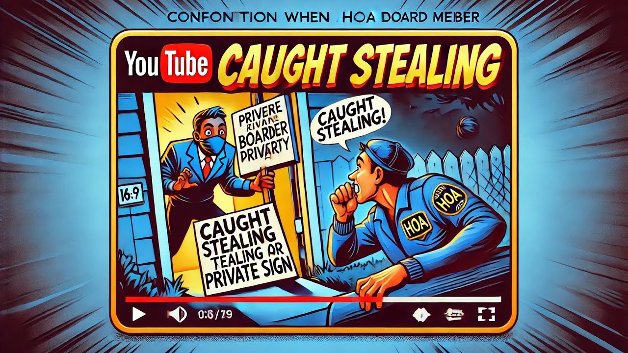 FULL VERSION: Confrontation When HOA Board Member Is Caught Stealing A Private Sign