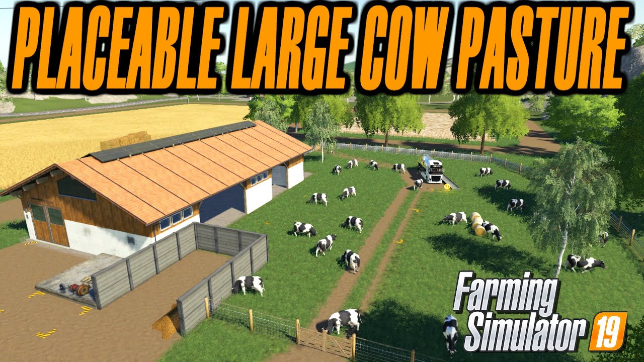 Timelapse Large Cow Pasture Farming Simulator 19 Mod Video Review