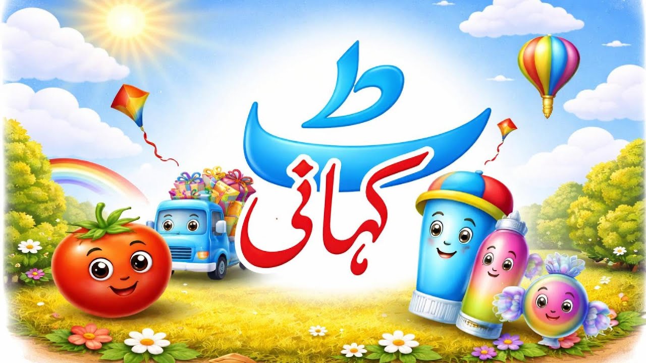 Learn Urdu for Kids | ٹ (Ṭe) | Urdu Alphabet Cartoon | ٹ سے ٹماٹر 🍅